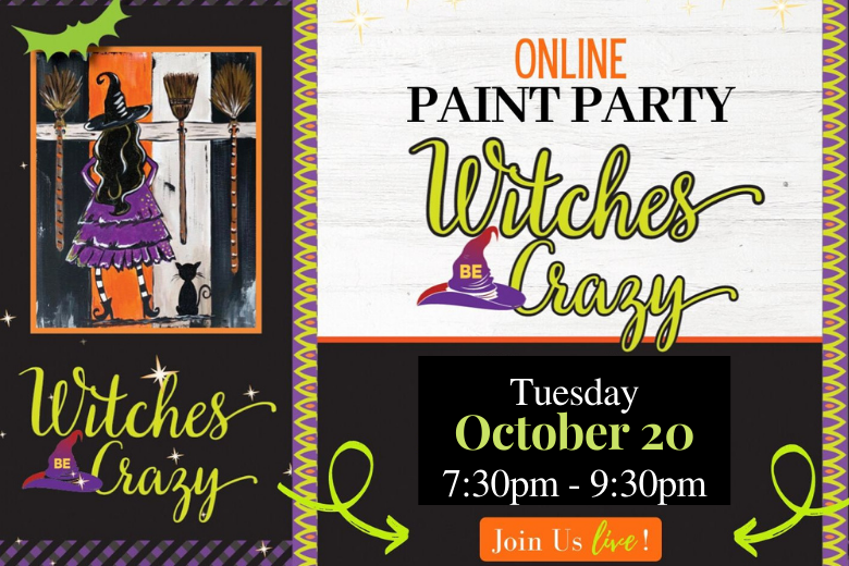 witches be crazy October virtual paint party