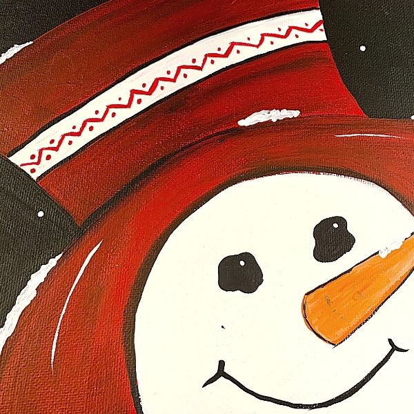 snowman painting with plain hatband