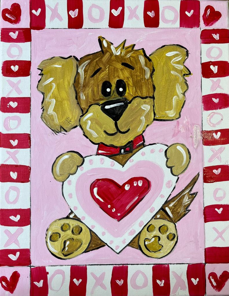 Puppy Love painting