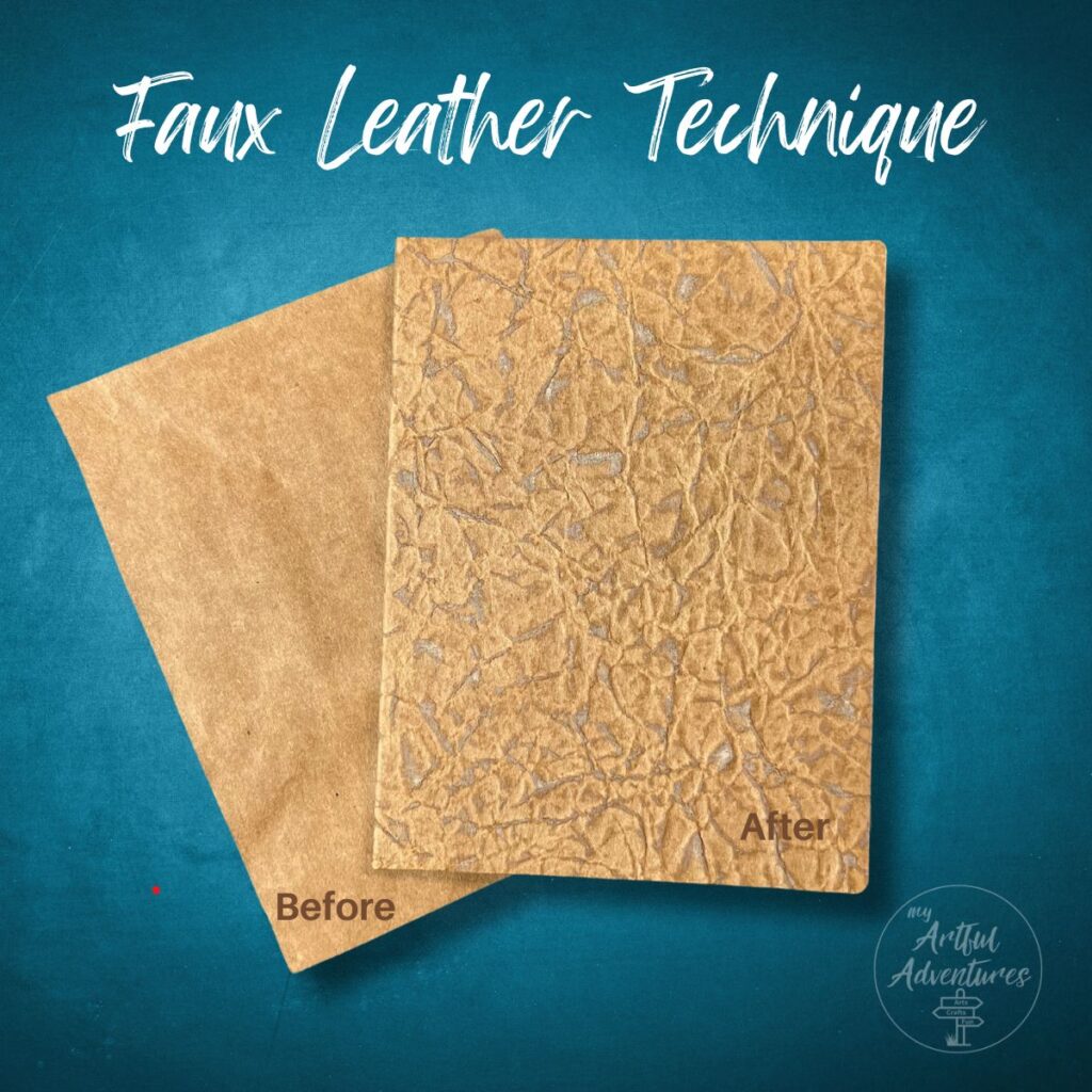 Faux Leather paper craft technique